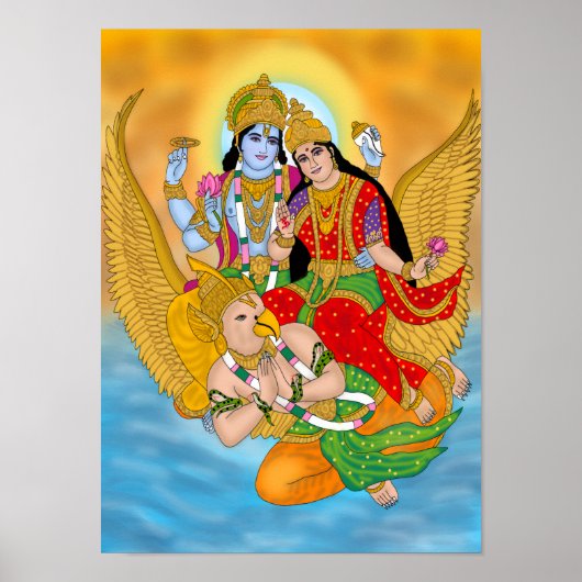 Lakshmi Narayan Poster – Divine Wall Art & Home De ポスター (正面)