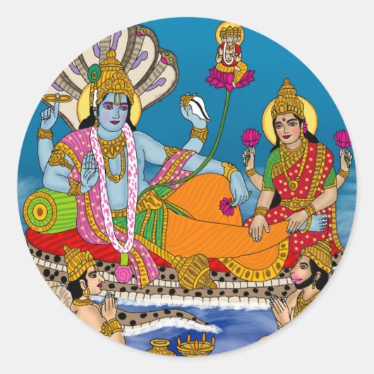 Lakshmi Narayan Sticker ラウンドシール (正面)