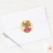 Lakshmi Saraswati Ganesha Stickers ラウンドシール (封筒)