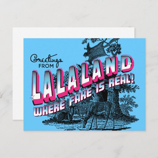 LALAからの挨拶は-偽造品が実質であるかところで上陸します ポストカード (正面/裏面)