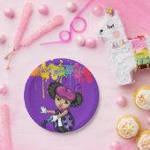 LaliBellaの紫色の紙皿 ペーパープレート (パーティー)