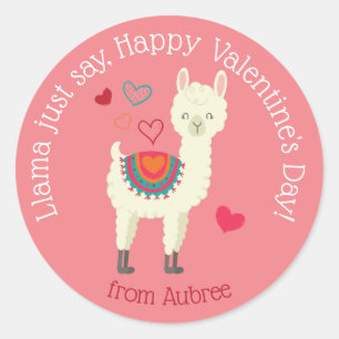 LAma Just Say Valentineステッカー ラウンドシール