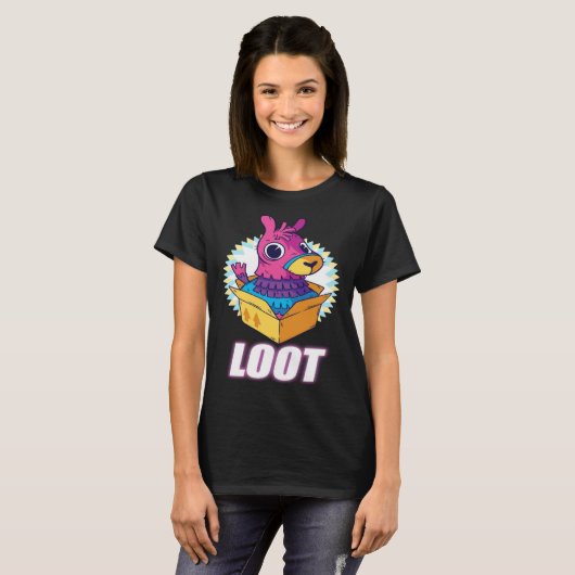 Lama Pinata Loot a  idea for gamers fans of gaming Tシャツ (正面フル)