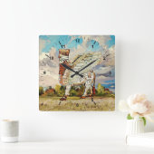 Lamassu Artworkアクリル壁時計 スクエア壁時計 (ホーム)