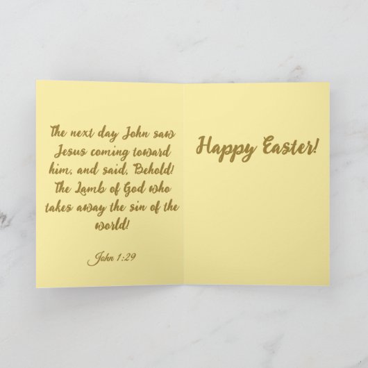 Lamb Bible Verse Customized Easter Card シーズンカード (内部)