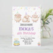 Lamb birthday party invitation 招待状 (スタンド正面)