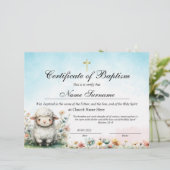 Lamb Certificate of Baptism, Baby Dedication (スタンド正面)