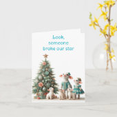 Lamb Family Christmas Card カード (黄色い花)