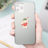 Lamb Family Fan with Alpine Hat シール (スマートフォン)