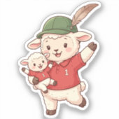 Lamb Family Fan with Alpine Hat シール (正面)
