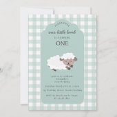 Lamb Farm Party Animals Boys 1st Birthday Boy 招待状 (正面)