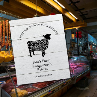 Lamb Farmer Pedestal Sign – Sheep Farm Marketing  台座サイン