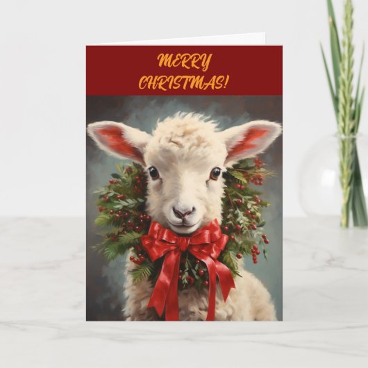 LAMB n WREATH CHRISTMAS CARD サンキューカード (正面)