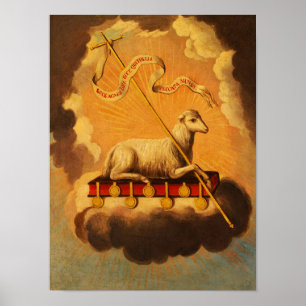 Lamb of God, Agnus Dei by Jose Campeche y Jordan ポスター