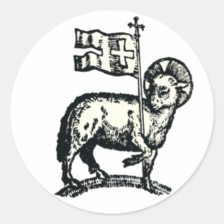 Lamb of God symbol of Christian faith ラウンドシール