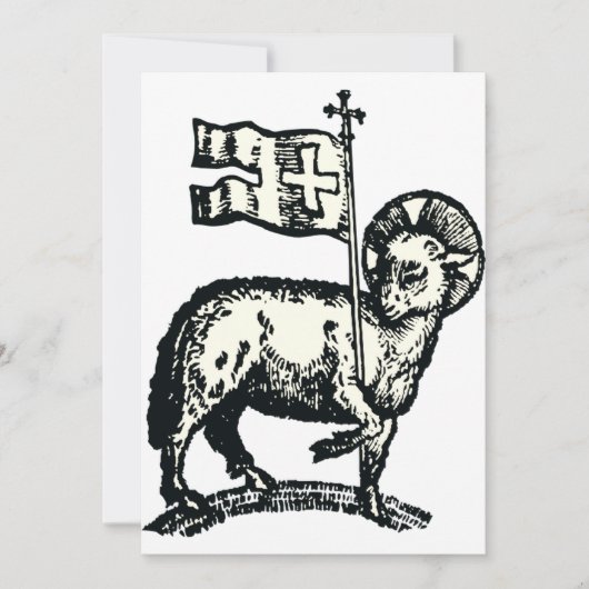 Lamb of God symbol of Christian faith 招待状 (正面)