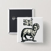 Lamb of God symbol of Christian faith 缶バッジ (正面&裏面)