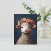 Lamb Wearing a Flower Crown ポストカード (スタンド正面)