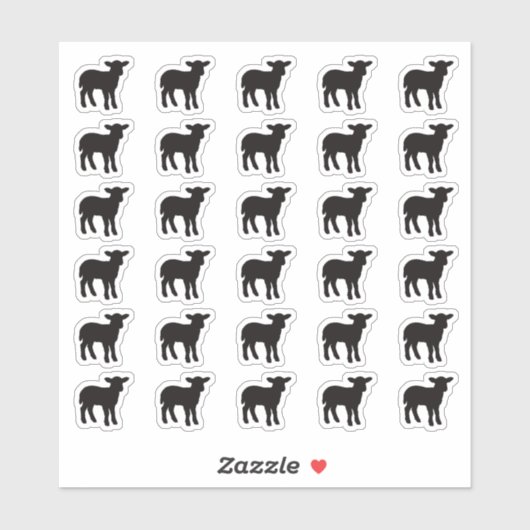 Lamb Wedding Place Card Food Meal Menu Choice シール (シート)