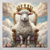 Lamb with a crown on a throne ポスター (正面)