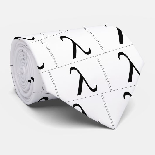 Lambdaの記号の(白い)タイ ネクタイ (ロール)