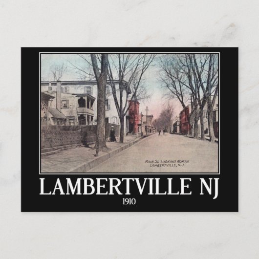 Lambertville NJ、メイン通り、1910年、ヴィンテージ ポストカード (正面)