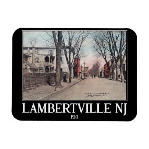 Lambertville NJ、メイン通り、1910、ヴィンテージスタイル マグネット