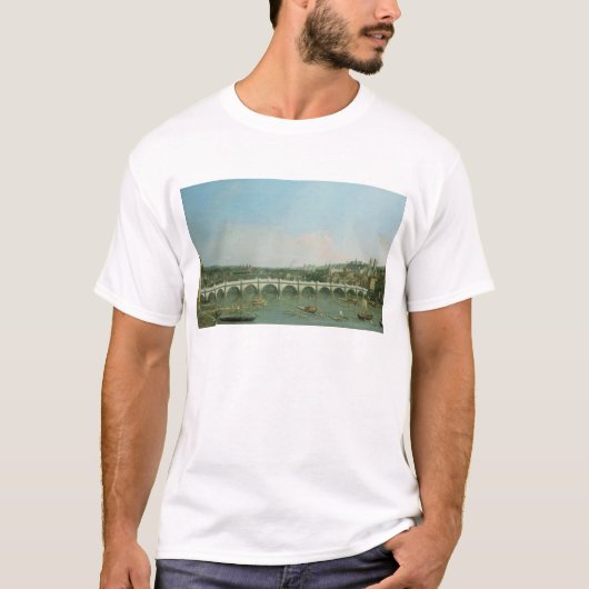 Lambethの北からのウエストミンスター橋 Tシャツ (正面)