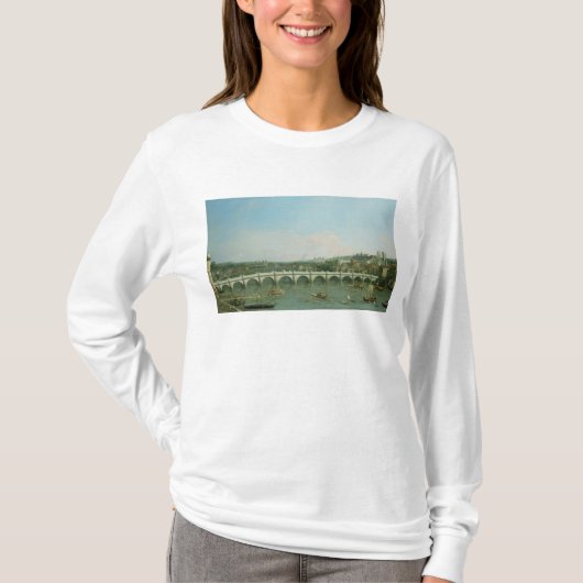 Lambethの北からのウエストミンスター橋 Tシャツ (正面)