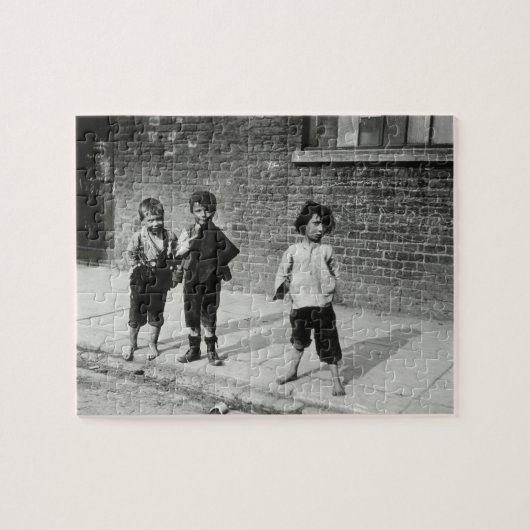 Lambeth (b/wの写真)の浮浪児 ジグソーパズル (横)