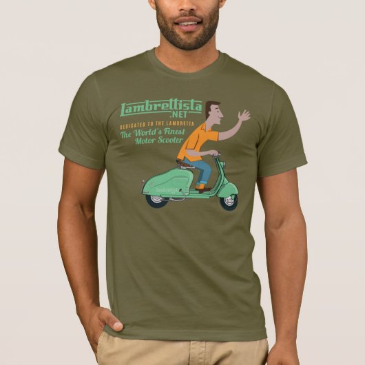 Lambrettista Rides氏緑のLambretta LD Tシャツ (正面)