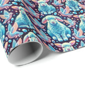 LAMBS~模様BLUE Shades ラッピングペーパー (ロールコーナー)