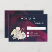 Lambs RSVPとともにクリスマス・エンジェル・シェパード 出欠カード (正面/裏面)