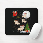 Lambs Sheep Santa Sleigh Flying Funny Magical Chri マウスパッド (マウス)