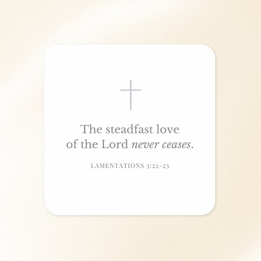 Lamentations 3:22-23 Bible Verse Minimal Faith スクエアシール