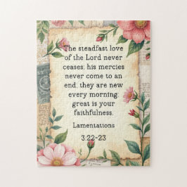 Lamentations 3:22–23 Vintage Floral Design  ジグソーパズル