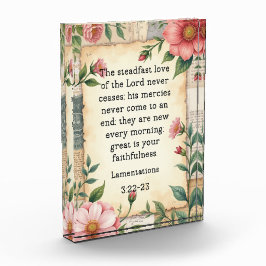Lamentations 3:22–23 Vintage Floral Design  フォトブロック