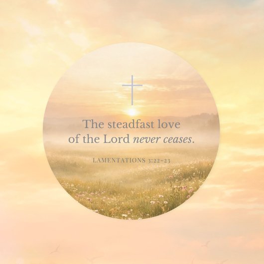 Lamentations 3:22 Christian Faith Bible Verse ラウンドシール