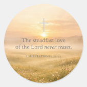 Lamentations 3:22 Christian Faith Bible Verse ラウンドシール (正面)