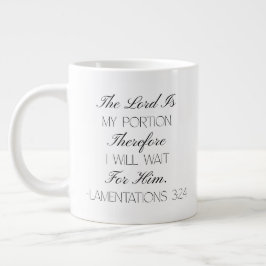 Lamentations 3:24 Hope Bible Verse Mug  ジャンボコーヒーマグカップ