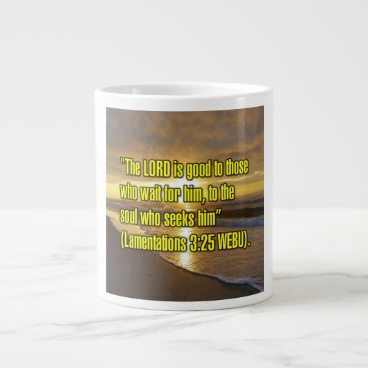 Lamentations 3:25 WEBU Mug ジャンボコーヒーマグカップ (正面)