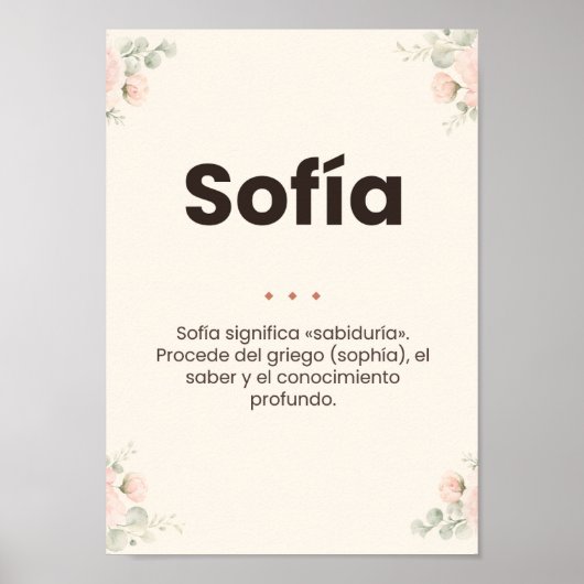 Lámina personalizada con nombre y su significado ポスター (正面)