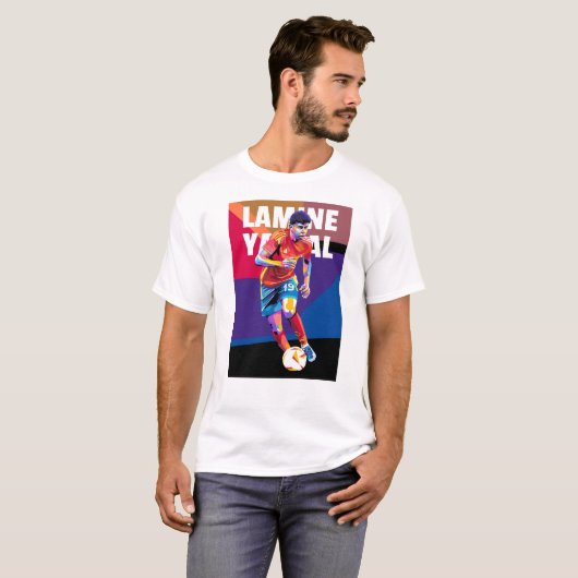 Lamine Yamal in WPAP Style Tシャツ (正面フル)
