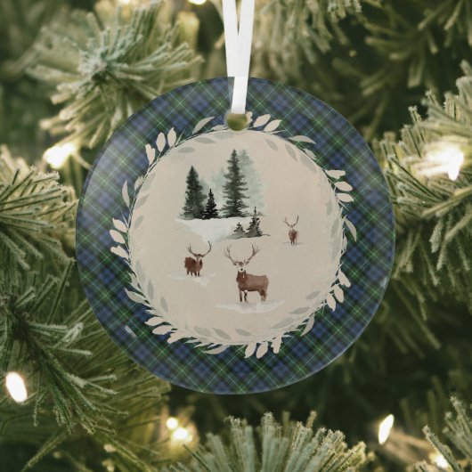 Lamont Ancient Original Scottish Tartan ガラスオーナメント (インサイチュ)