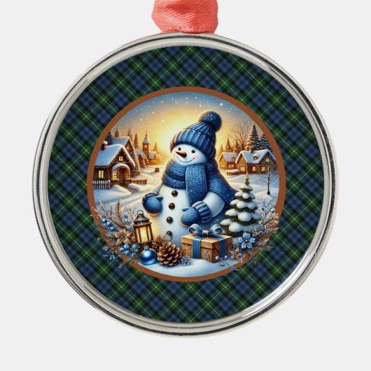 Lamont Ancient  Scottish Tartan Christmas メタルオーナメント (正面)