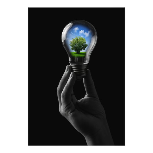 Lamp with a tree for a sustainable future フォトプリント (正面)