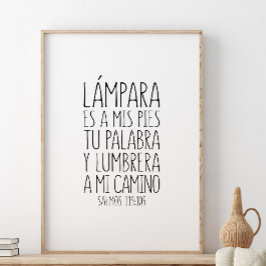 Lampara es a mis pies tu palabra, Salmos 119:105 ポスター