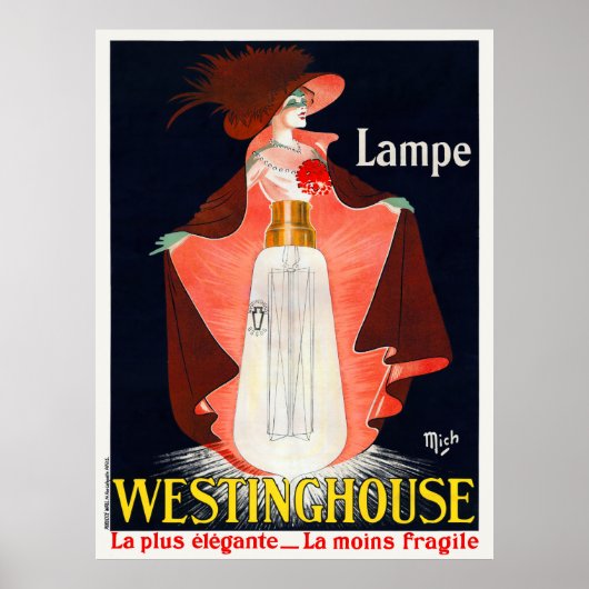 Lampe Westinghouse France Vintage Poster 1912 ポスター (正面)