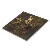 Lamplight、c.1768-69 (キャンバスの油)によるアカデミー タイル (側面)