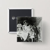 lamplight、c.1800によって彼の地図を調査しているナポレオン 缶バッジ (正面&裏面)